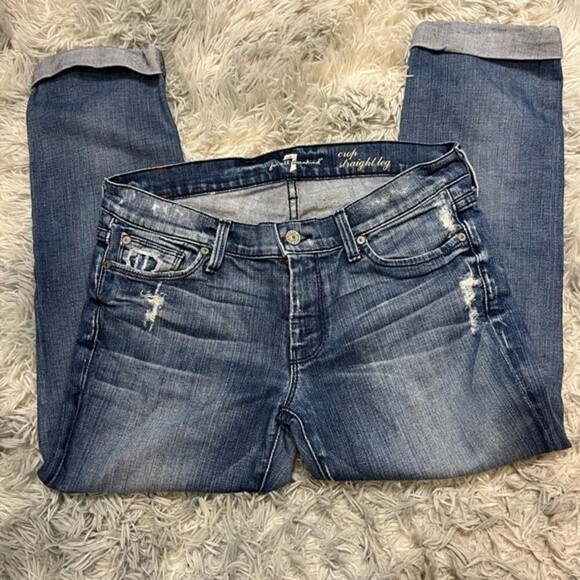 7 For All Mankind Crop Straight Leg 28 - Picture 1 of 6